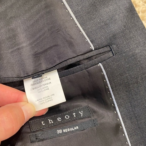 Theory Men’s Xylo 100% Wool Blazer Grey Size 38R Sport Coat Single Breasted - Picture 8 of 14